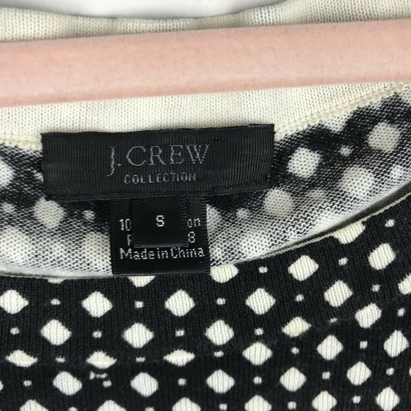 J.Crew Collection Deep Navy Dress Polka Dot Size Small - Picture 3 of 8